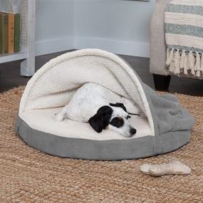 img 2 attached to 🐾 Furhaven Cozy Pet Beds - Snuggery Hooded Burrowing Cave Tent, Deep Dish Cushion Donut Dog Bed with Attached Blanket, and More - Ideal for Small, Medium, and Large Dogs and Cats