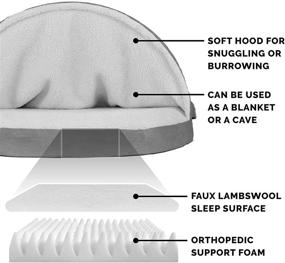 img 1 attached to 🐾 Furhaven Cozy Pet Beds - Snuggery Hooded Burrowing Cave Tent, Deep Dish Cushion Donut Dog Bed with Attached Blanket, and More - Ideal for Small, Medium, and Large Dogs and Cats