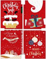 wavejoe boxed christmas cards assortments 2021 with holographic holiday greeting card - christmas elements, 32 cards with envelopes, stickers included - 8 designs logo