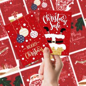 img 2 attached to WAVEJOE Boxed Christmas Cards Assortments 2021 with Holographic Holiday Greeting Card - Christmas Elements, 32 Cards with Envelopes, Stickers included - 8 Designs