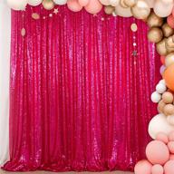 📸 sparkly fuchsia sequin photo backdrop – 4ftx6ft | perfect for photo booths, photography, diy photobooths, weddings, grad parties, birthdays | sparkle backdrop logo