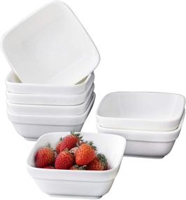 img 4 attached to 🍨 Stylish Set of 4 5-Inch White Porcelain Dessert Bowls - Perfect for Indulging in Delicious Treats!