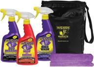 🧪 wizards - motorcycle quick kit cleaner, detailer, bug remover + fiber cloth & bag - enhanced seo logo
