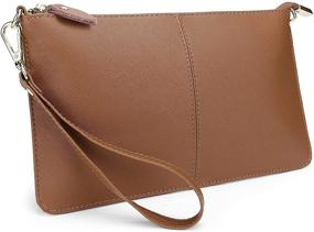 img 4 attached to YALUXE Women's Leather Wristlet Shoulder Handbags and Wallets