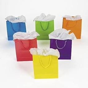 img 2 attached to Neon Gift Bags - Medium Size, Pack of 24, 9-Inch Tall by Fun Express