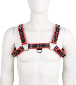 img 3 attached to 🧔 Elastic Men's Accessories: Adjustable Leather Chest Harness