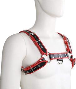 img 2 attached to 🧔 Elastic Men's Accessories: Adjustable Leather Chest Harness