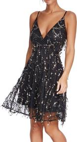 img 1 attached to 👗 Glamorous 1920s Inspired Houstil Women's V Neck Sequin Glitter Fringed Flapper Party Dress