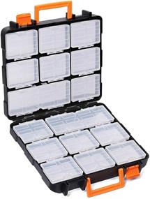 img 4 attached to 🧰 MIXPOWER 16 Detachable Sections 13.5-inch Toolbox: Removable Tool Box, Dual-sided Design, Top Choice for Organizing Screws, Nuts, Bolts, and Small Tools