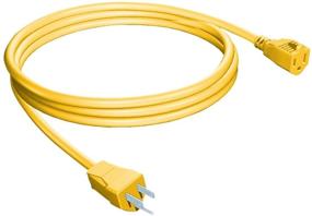 img 1 attached to Stanley 33157 Grounded Outdoor Extension Power Cord - 15 Feet - Yellow, Weather-resistant and Reliable