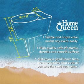 img 3 attached to Home Queen Beach Cup Holder with Pocket: Multi-Functional 2-Pack Blue Sand Coasters for Beverage, Phone, Sunglasses, and Key, Perfect Beach Accessory!