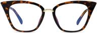 moreshine cateye anti blue light blocking computer glasses fashion women eyeglasses frames anti uv clear lens (leopard) logo