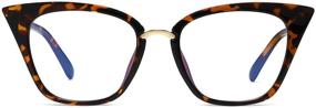 img 4 attached to MORESHINE Cateye Anti Blue Light Blocking Computer Glasses Fashion Women Eyeglasses Frames Anti UV Clear Lens (Leopard)