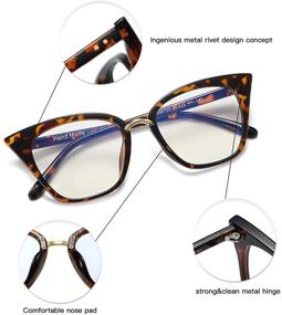 img 1 attached to MORESHINE Cateye Anti Blue Light Blocking Computer Glasses Fashion Women Eyeglasses Frames Anti UV Clear Lens (Leopard)