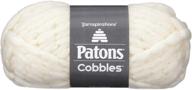 🧶 cozy up with patons cobbles yarn in winter white for your knitting projects logo