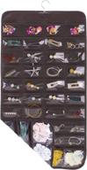 👛 spikg hanging jewelry organizer holder - coffee, 80 pockets: perfect storage bag for earrings, necklaces, bracelets, rings, and accessories логотип