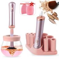 💄 electric makeup brush cleaner and dryer with 8 rubber collars, rapidly clean and dry in seconds, ink shaker, eyelash adhesives mixer logo