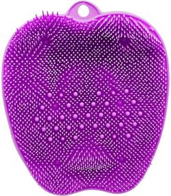 img 3 attached to 🦶 SinLoon Feet Brush Cleaner Foot Massager Exfoliating Shower Mat with Non-Slip Suction Cups and Soft Bristles for Improved Foot Circulation - Purple, Small Size