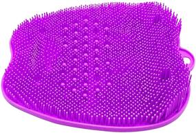 img 4 attached to 🦶 SinLoon Feet Brush Cleaner Foot Massager Exfoliating Shower Mat with Non-Slip Suction Cups and Soft Bristles for Improved Foot Circulation - Purple, Small Size