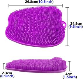 img 2 attached to 🦶 SinLoon Feet Brush Cleaner Foot Massager Exfoliating Shower Mat with Non-Slip Suction Cups and Soft Bristles for Improved Foot Circulation - Purple, Small Size