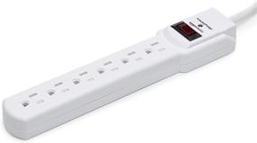 img 3 attached to 💡 Pack of 2 Amazon Basics 6-Outlet, White Power Strip Surge Protector - 2 Foot, 200 Joule