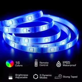 img 2 attached to 🔮 Suyoo 16.4ft LED Strip Light Kit - 240LED Color Changing RF Remote Controlled 5050 RGB Rope Lights with 44 Key Controller - Includes 12V3A Power Supply