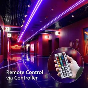 img 3 attached to 🔮 Suyoo 16.4ft LED Strip Light Kit - 240LED Color Changing RF Remote Controlled 5050 RGB Rope Lights with 44 Key Controller - Includes 12V3A Power Supply