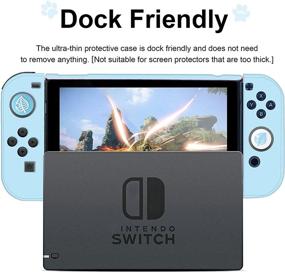 img 3 attached to 🔵 Blue Dockable Switch Protective Case Cover with Glass Screen Protector - Anti-Scratch Shock-Absorption Grip for Nintendo Switch