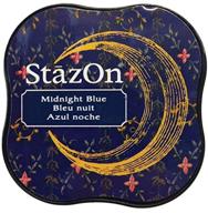 🔵 stazon midi ink pad by tsukineko in midnight blue logo