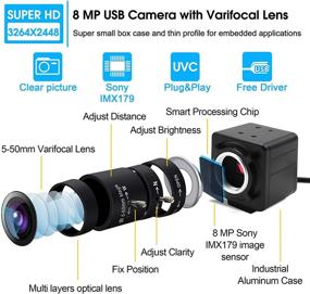 img 3 attached to 📷 High-definition 8MP USB Webcam with Varifocal Lens for Indoor and Outdoor Use | Super HD 3264X2448 Image Quality | Embedded Camera for Industrial Purposes | Compatible with Linux, Windows, and Android | Mini Web Cam with Plug & Play and OTG Support