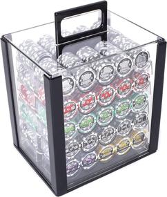 img 4 attached to 🎰 Ace Casino Poker Chips Set - 1000 High-Quality (14-Gram) Clay Composite Chips, Premium Playing Cards, Dice, Dealer Button, & Acrylic Display Case - Professional Supplies, Kits, Holders, & Storage Container