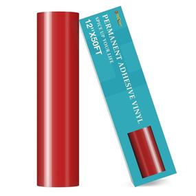 img 4 attached to 🌈 HTVRONT Glossy Red Permanent Adhesive Vinyl Roll - 12" x 50ft - Ideal for Signs, Scrapbooking - Compatible with Cricut, Silhouette Cameo, Craft, Die Cutters