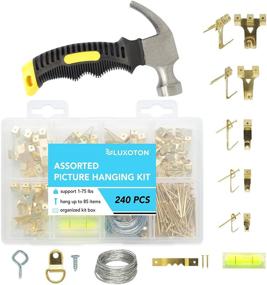 img 4 attached to 🖼️ Complete Picture Hanging Kit - 241 Pieces of Assorted Hardware, Hooks, Nails, and Accessories for Heavy Duty Photo Frame Hanging, Includes Stubby Claw Hammer