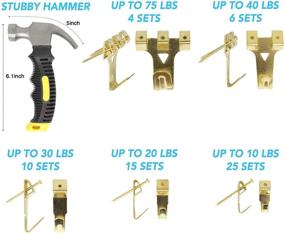 img 2 attached to 🖼️ Complete Picture Hanging Kit - 241 Pieces of Assorted Hardware, Hooks, Nails, and Accessories for Heavy Duty Photo Frame Hanging, Includes Stubby Claw Hammer