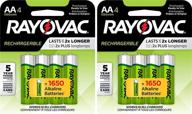 🔋 high capacity rayovac aa rechargeable batteries - 8-pack with holders logo