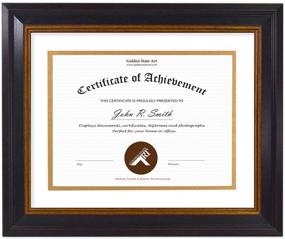 img 4 attached to 🖼️ Golden State Art 8x10 Frame: Black Gold & Burgundy Color, Double Mat & Real Glass - Ideal for 6x8 Diploma, Certificate, or Picture