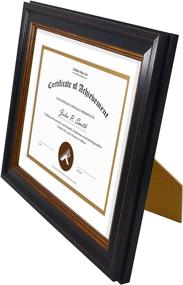 img 3 attached to 🖼️ Golden State Art 8x10 Frame: Black Gold & Burgundy Color, Double Mat & Real Glass - Ideal for 6x8 Diploma, Certificate, or Picture