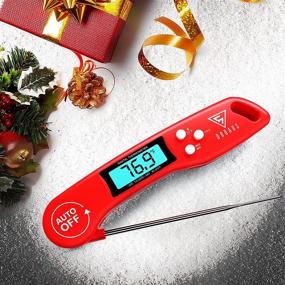 img 2 attached to 🌡️ DOQAUS Instant Read Digital Meat Thermometer for Cooking, Grill, BBQ, Turkey, Candy with Ambidextrous Display, Backlight, Foldable & Long Probe