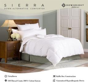 img 3 attached to 🛏️ Downright SIERRA Luxury Down Alternative Fiber Comforter – Hypoallergenic Queen Size Bedding – Comforel Fiber, 330 Thread Count Cotton Cambric Cover