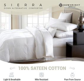 img 1 attached to 🛏️ Downright SIERRA Luxury Down Alternative Fiber Comforter – Hypoallergenic Queen Size Bedding – Comforel Fiber, 330 Thread Count Cotton Cambric Cover