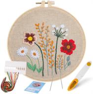 🧵 complete embroidery starter kit: relian stamped embroidery kit for beginners with patterns, instructions, hoops, threads, and tools logo