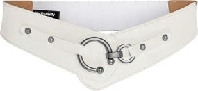 img 4 attached to BlackButterfly Elastic Stretch Interlock Buckle Women's Accessories in Belts