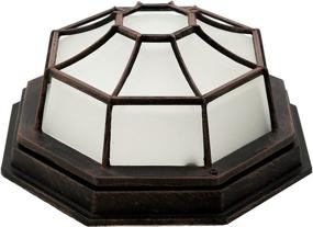 img 2 attached to 🏮 Trans Globe Imports 40582 RT Traditional Flushmount Lantern - Benkert Collection, Bronze / Dark Finish, 11.00 inches