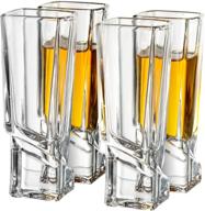 🥃 joyjolt carre shot glasses - square heavy base shot glass set of 4 - 1.8-ounce capacity logo