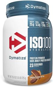 img 4 attached to Протеиновый порошок Dymatize ISO 100 Whey - 25 г гидролизованного изолята сывороточного протеина на 100%, без глютена, быстровыпивающийся - 1,6 фунтов (25,6 унций) Шоколадно-арахисовое масло - упаковка 1