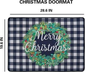 img 2 attached to 🎄 Festive Christmas Buffalo Plaid Rug: Welcome Guests with Style and Comfort at Your Front Door, Indoor and Outdoor Entryway Rug - 28x19.8 Inch