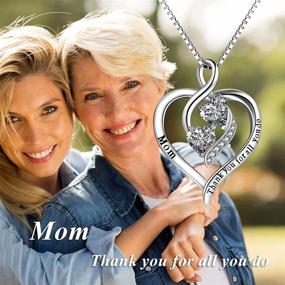 img 2 attached to YFN Nana Mom Gifts: 925 Sterling Silver Mother and Child Love Heart Pendant Necklace - Perfect Jewelry Gifts for Grandmother, Mom, Daughter, and Wife