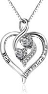 yfn nana mom gifts: 925 sterling silver mother and child love heart pendant necklace - perfect jewelry gifts for grandmother, mom, daughter, and wife logo