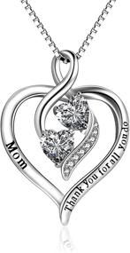 img 4 attached to YFN Nana Mom Gifts: 925 Sterling Silver Mother and Child Love Heart Pendant Necklace - Perfect Jewelry Gifts for Grandmother, Mom, Daughter, and Wife