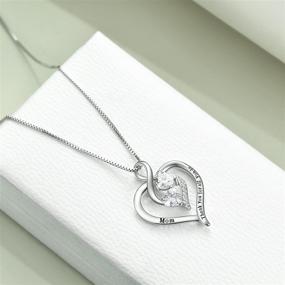 img 1 attached to YFN Nana Mom Gifts: 925 Sterling Silver Mother and Child Love Heart Pendant Necklace - Perfect Jewelry Gifts for Grandmother, Mom, Daughter, and Wife